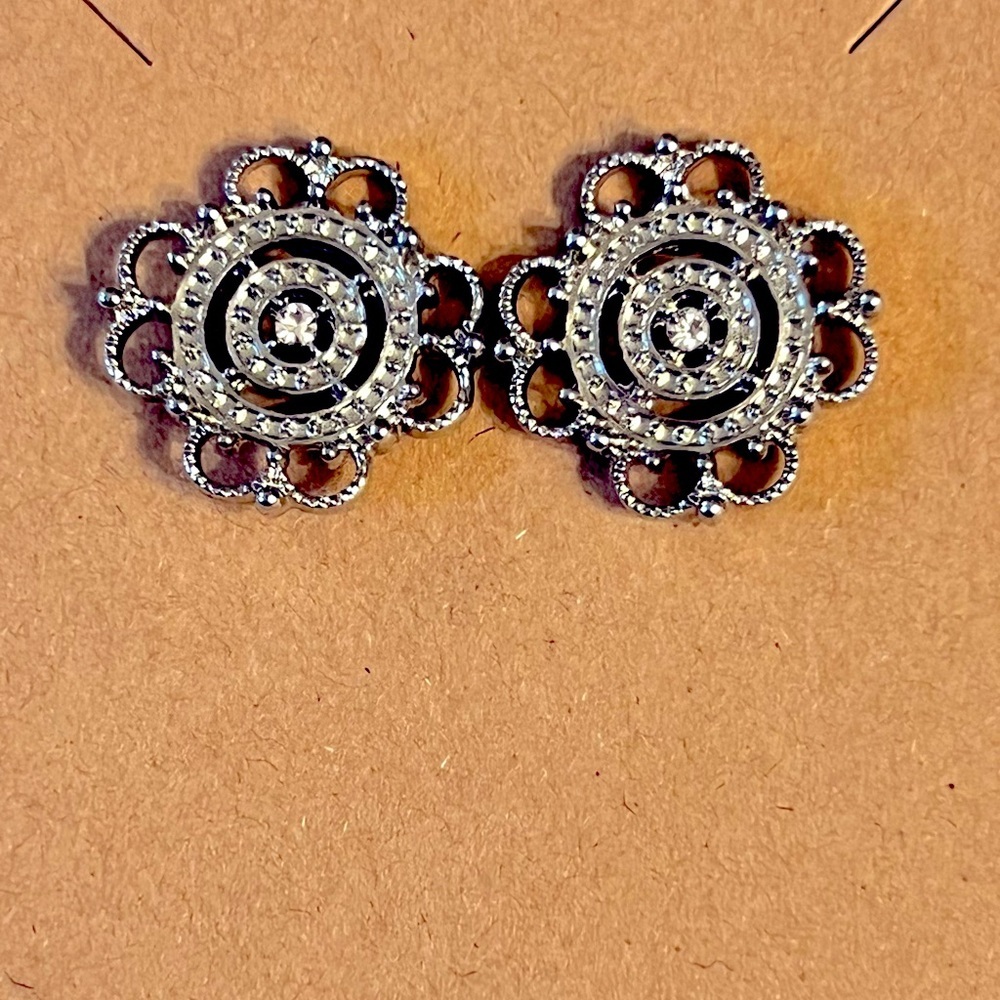 Intricate Silver Floral Filigree Earrings